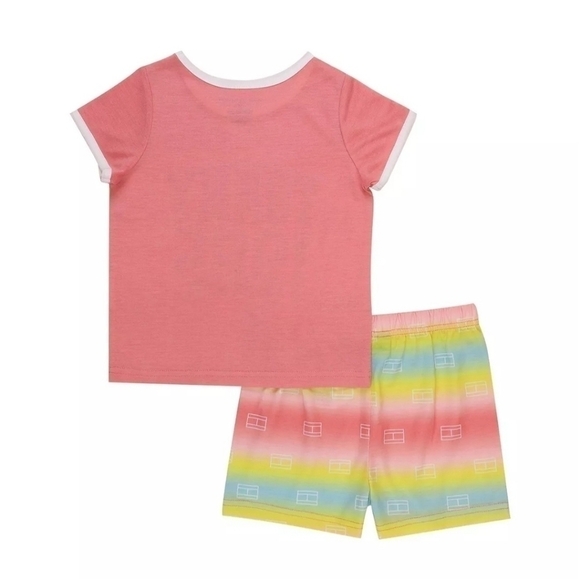Tommy Hilfiger Toddler Girl's Two-piece Pajama Set Pink/Yellow/Blue, 2T NWT - Picture 2 of 8